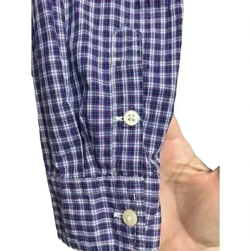 Ralph Lauren Purple Plaid Button Up Boys Large 14-16